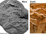 This set of images shows the similarity of sulfate-rich veins seen on Mars by NASA's Curiosity rover to sulfate-rich veins seen on Earth.