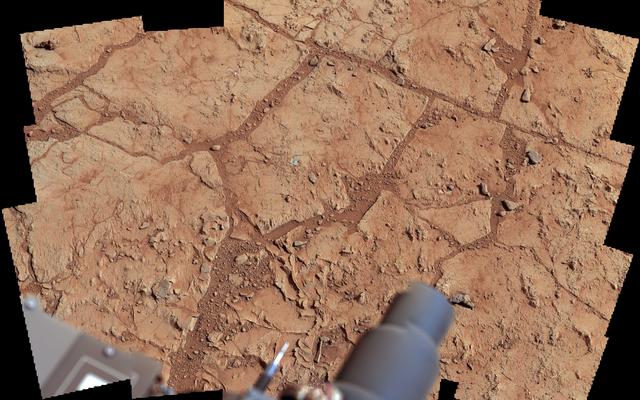 NASA's Mars rover Curiosity used its Mast Camera (Mastcam) to take the images combined into this mosaic of the drill area, called "John Klein."