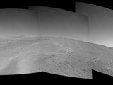 NASA's Mars Exploration Rover Opportunity captured this view after beginning to ascend the northwestern slope of "Solander Point" on the western rim of Endeavour Crater.