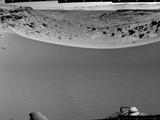 This mosaic of images from the Navigation Camera (Navcam) on NASA's Mars rover Curiosity shows the terrain to the west from the rover's position on the 528th Martian day, or sol, of the mission (Jan. 30, 2014).