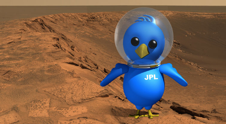 This artist's concept of an astronaut bird on Mars illustrates the space enthusiast community on Twitter. Image credit: NASA/JPL-Caltech