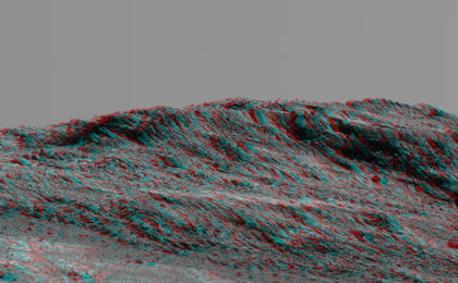 'Hinners Point' Above Floor of 'Marathon Valley' on Mars (Stereo)