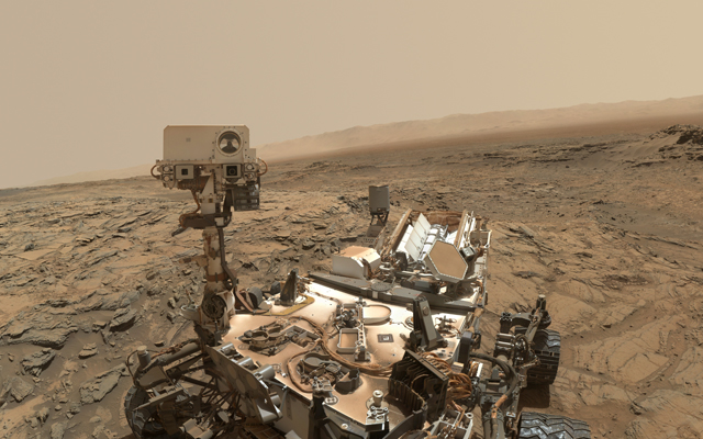 This self-portrait of NASA's Curiosity Mars rover shows the vehicle at the "Big Sky" site, where its drill collected the mission's fifth taste of Mount Sharp. It was taken on Oct. 6, 2015, PDT.