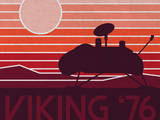 Anniversary artwork shows a NASA Viking 1 Lander or Viking 2 Lander on the surface of Mars.  Landing in 1976, Viking Landers were the first to touch down on the Red Planet.