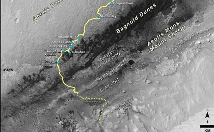 View image for Curiosity Destinations for Second Extended Mission