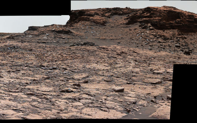 Cluster of Martian Mesas on Lower Mount Sharp, Sols 1438 and 1439