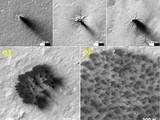 These five images from the HiRISE camera on NASA's Mars Reconnaissance Orbiter show different Martian features of progressively greater size and complexity, all thought to result from thawing of seasonal carbon dioxide ice that covers large areas near Mars' south pole during winter.