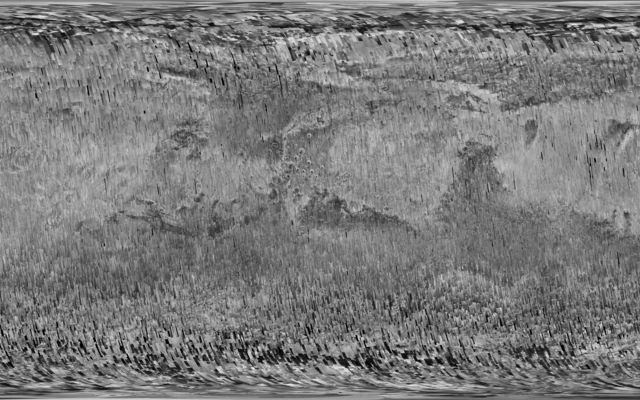 In early 2017, after more than a decade of observing Mars, the Context Camera on NASA's Mars Reconnaissance Orbiter (MRO) surpassed 99 percent coverage of the entire planet.  This mosaic shows that global coverage. No other camera has ever imaged so much of Mars in such high resolution.
