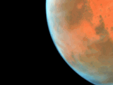 This time-lapse video captures a portion of the path that tiny Phobos takes around Mars.