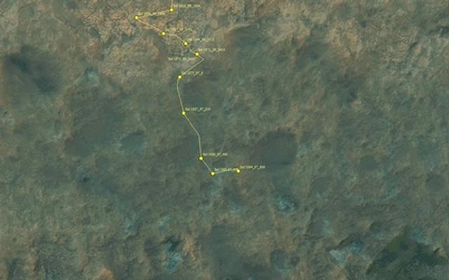 This map shows the route driven by NASA's Mars rover Curiosity through the 1894 Martian day, or sol, of the rover's mission on Mars (December 04, 2017).