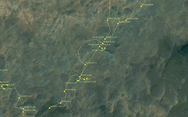 This map shows the route driven by NASA's Mars rover Curiosity through the 2252 Martian day, or sol, of the rover's mission on Mars (December 07, 2018).