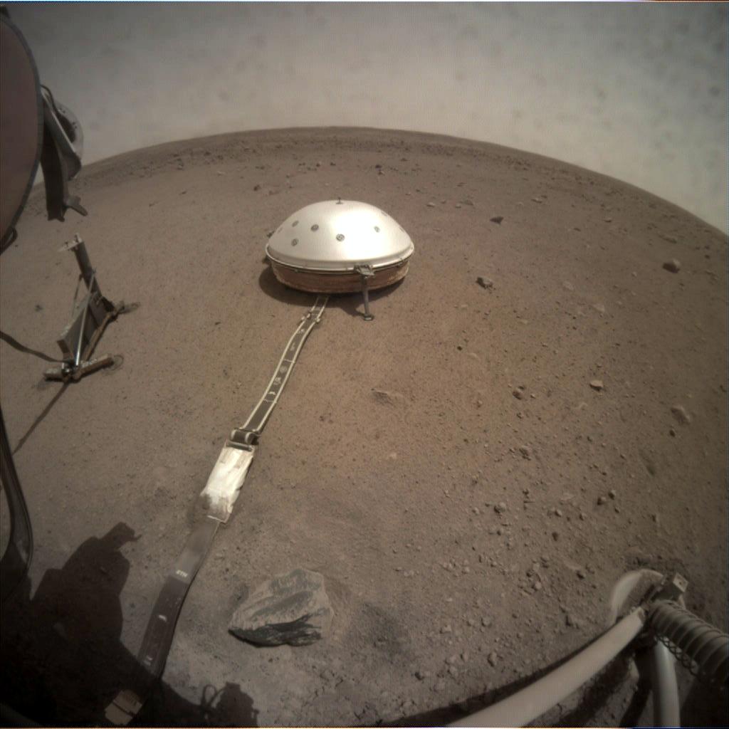 Nasa's Mars lander InSight acquired this image using its Instrument Context Camera on Sol 96