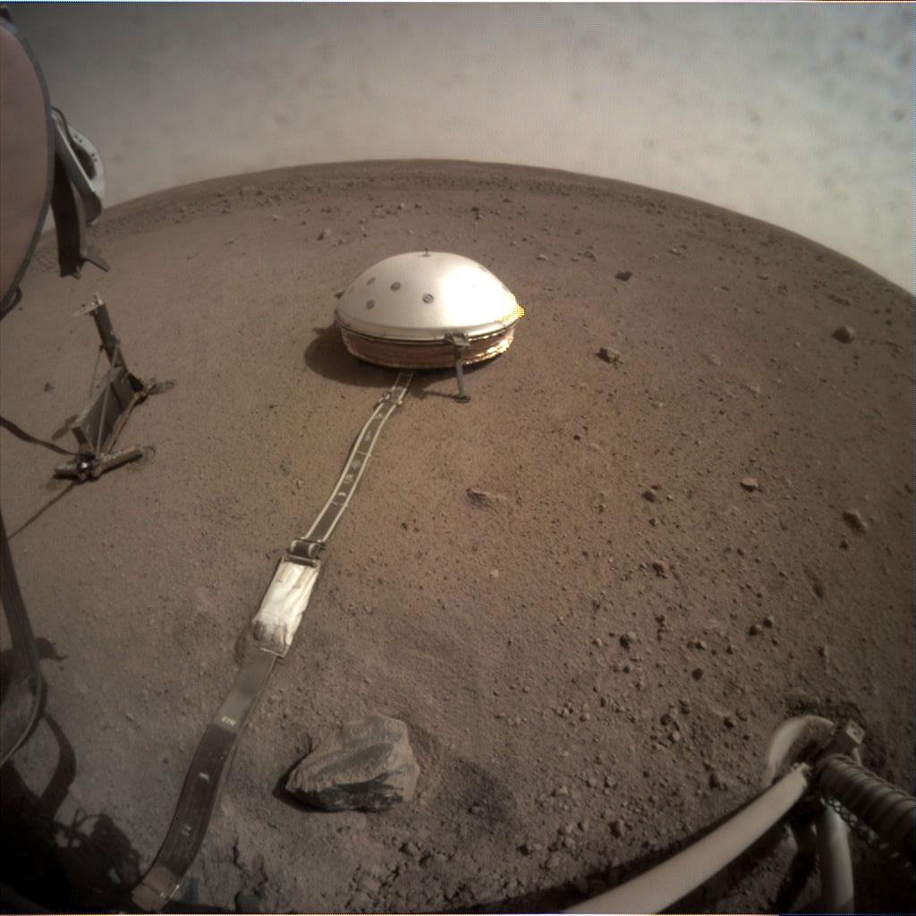 Nasa's Mars lander InSight acquired this image using its Instrument Context Camera on Sol 97
