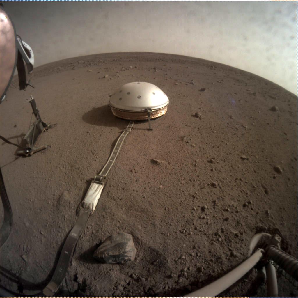 Nasa's Mars lander InSight acquired this image using its Instrument Context Camera on Sol 99