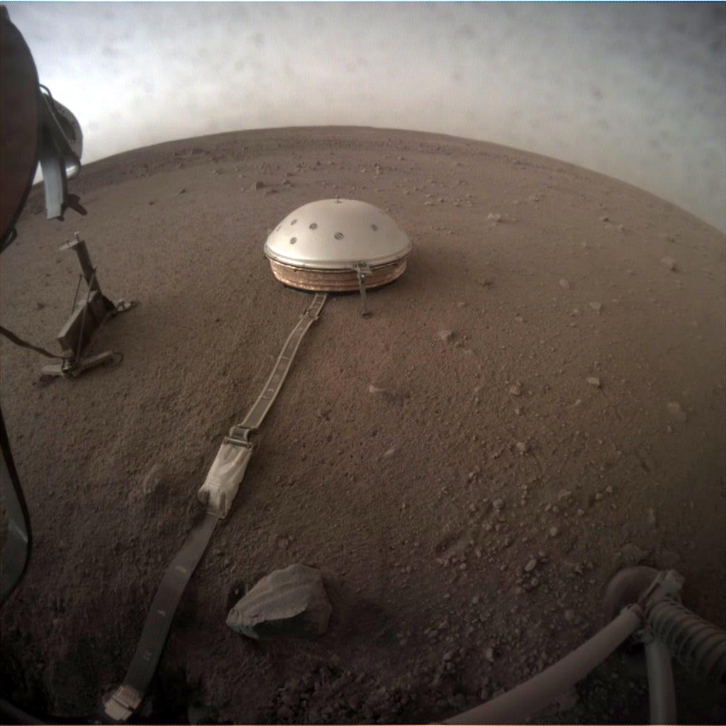 Nasa's Mars lander InSight acquired this image using its Instrument Context Camera on Sol 145