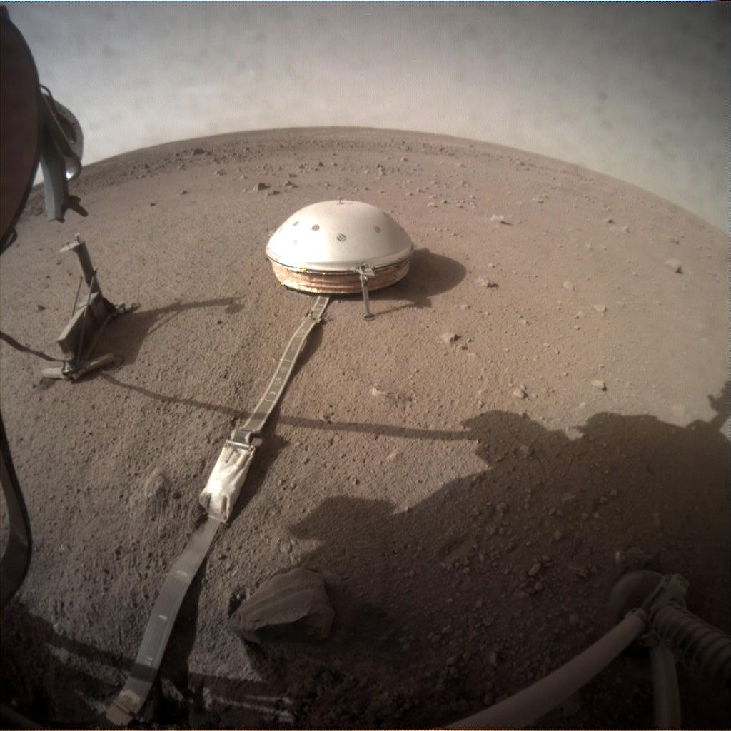 Nasa's Mars lander InSight acquired this image using its Instrument Context Camera on Sol 155