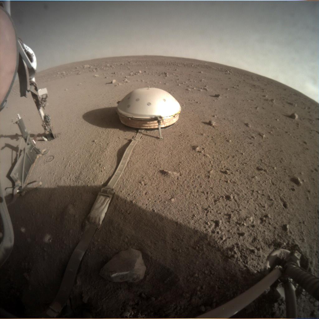 Nasa's Mars lander InSight acquired this image using its Instrument Context Camera on Sol 376