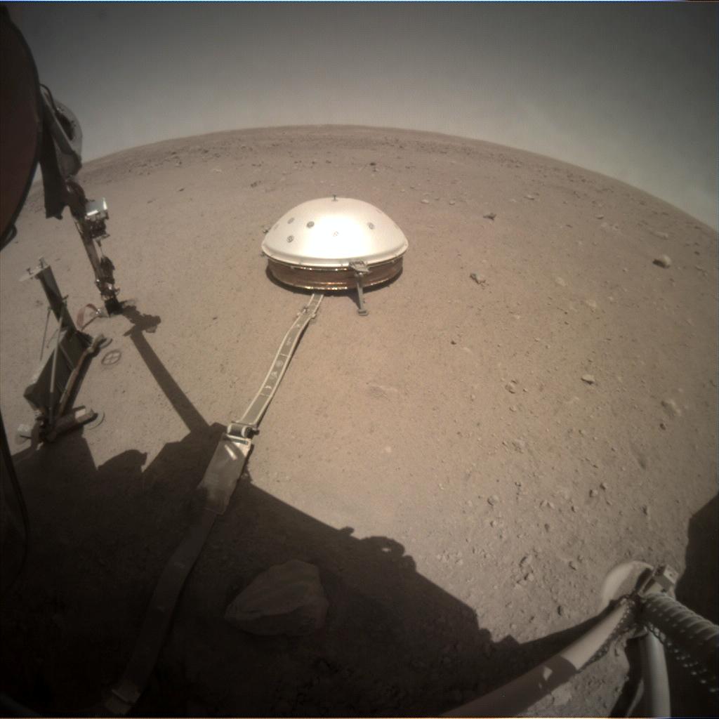 Nasa's Mars lander InSight acquired this image using its Instrument Context Camera on Sol 390