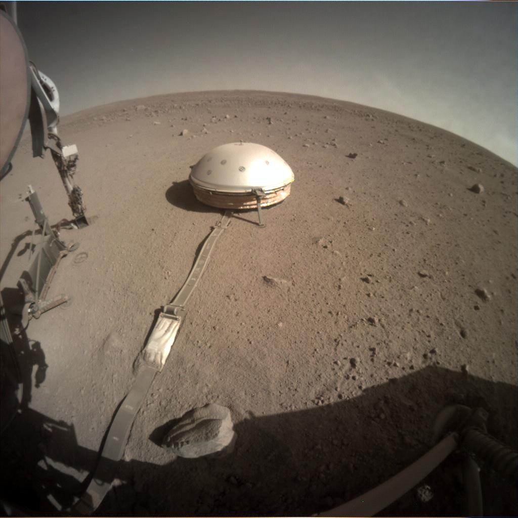 Nasa's Mars lander InSight acquired this image using its Instrument Context Camera on Sol 400