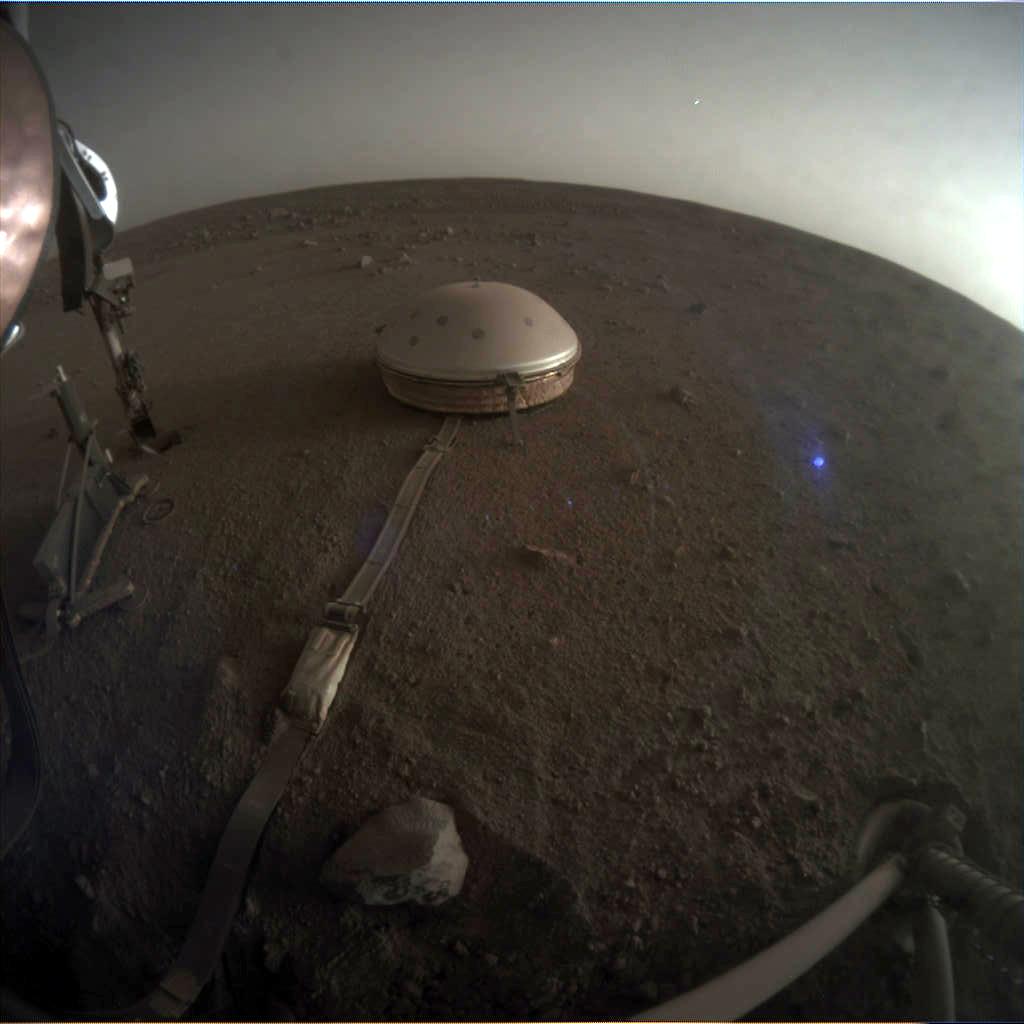 Nasa's Mars lander InSight acquired this image using its Instrument Context Camera on Sol 498