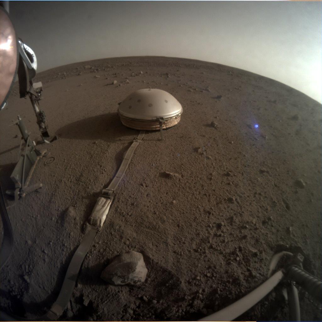 Nasa's Mars lander InSight acquired this image using its Instrument Context Camera on Sol 505