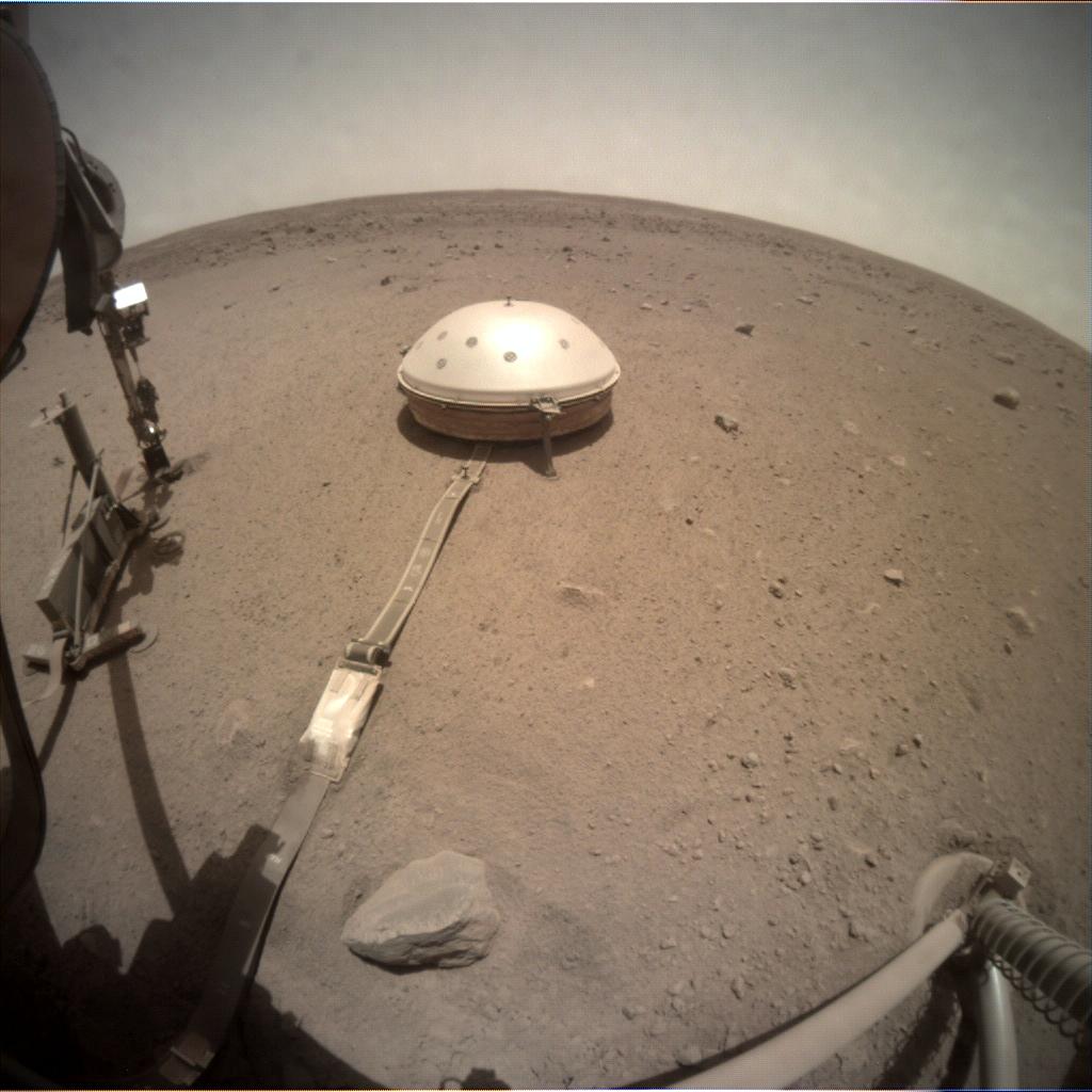 Nasa's Mars lander InSight acquired this image using its Instrument Context Camera on Sol 518