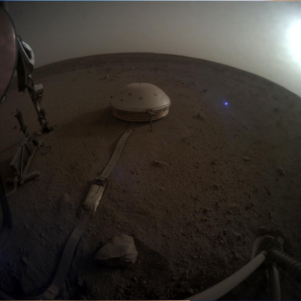 Nasa's Mars lander InSight acquired this image using its Instrument Context Camera on Sol 571