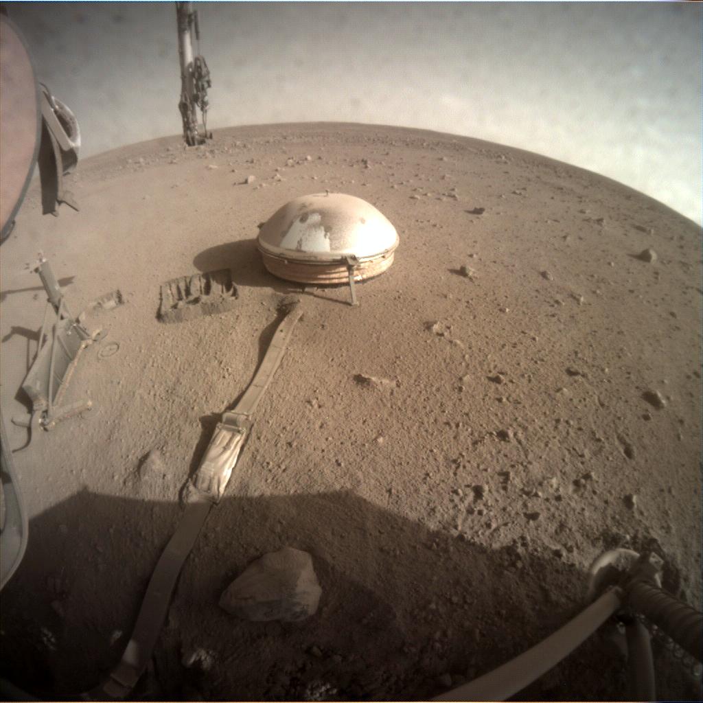 Nasa's Mars lander InSight acquired this image using its Instrument Context Camera on Sol 870