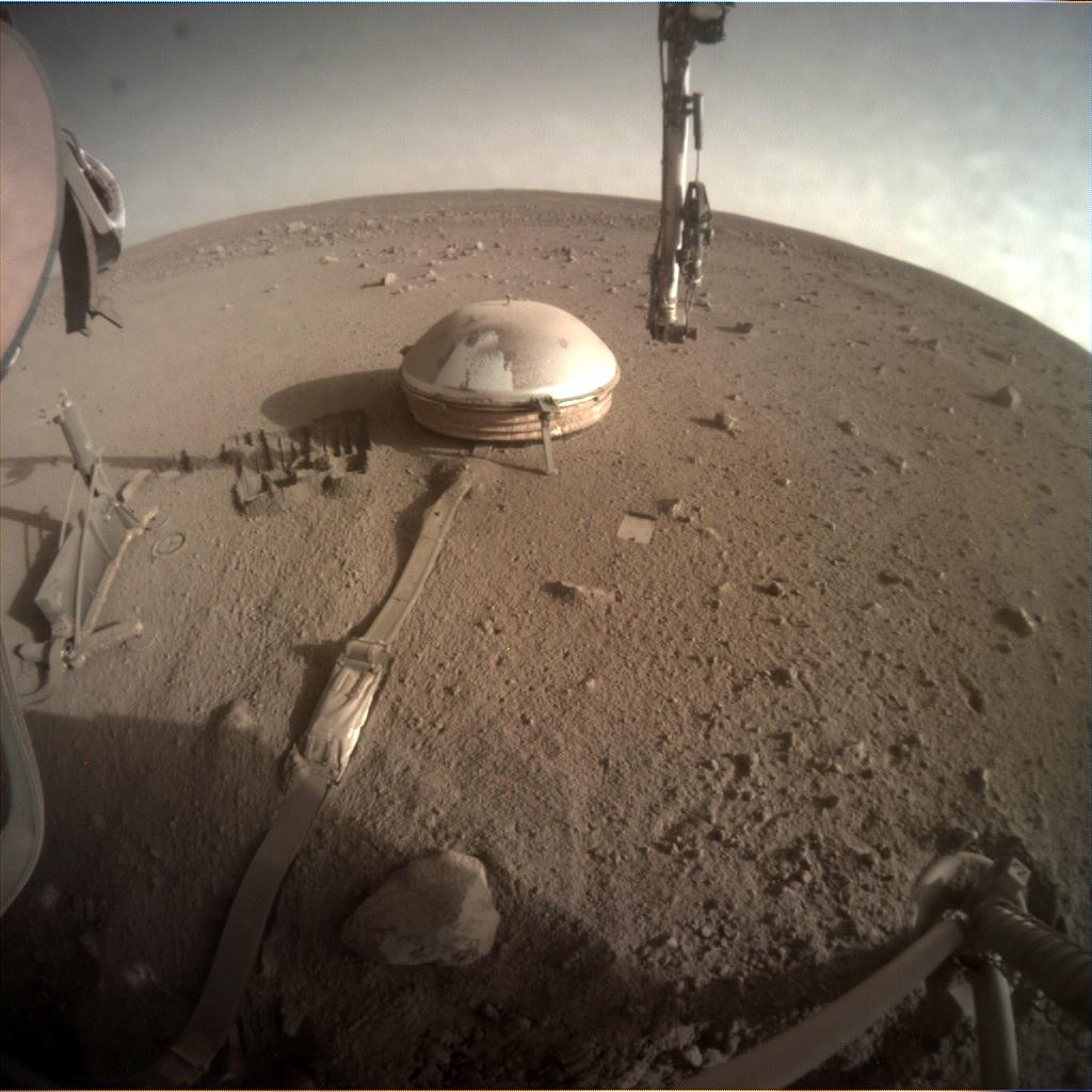 Nasa's Mars lander InSight acquired this image using its Instrument Context Camera on Sol 1084