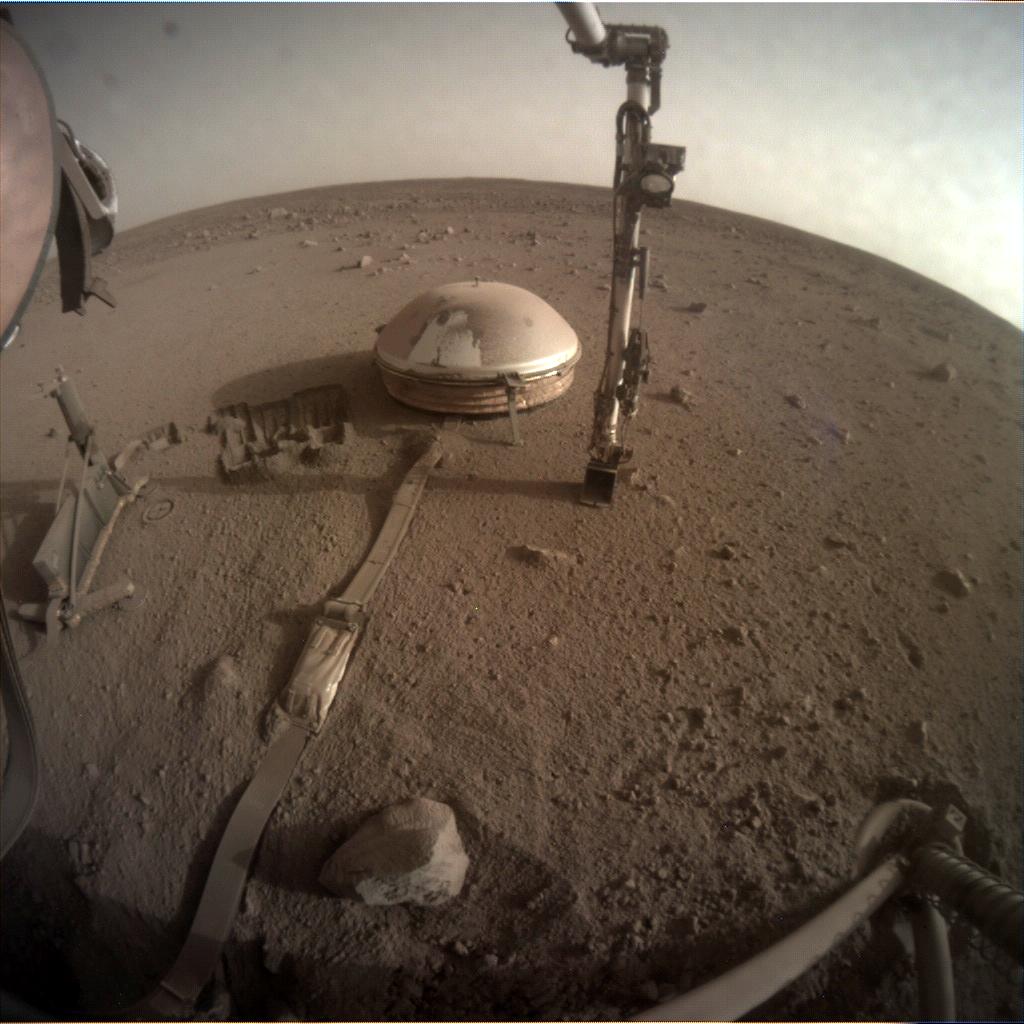 Nasa's Mars lander InSight acquired this image using its Instrument Context Camera on Sol 1129