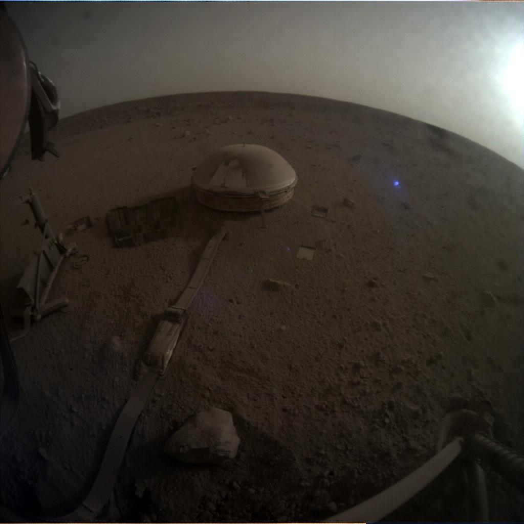 Nasa's Mars lander InSight acquired this image using its Instrument Context Camera on Sol 1232
