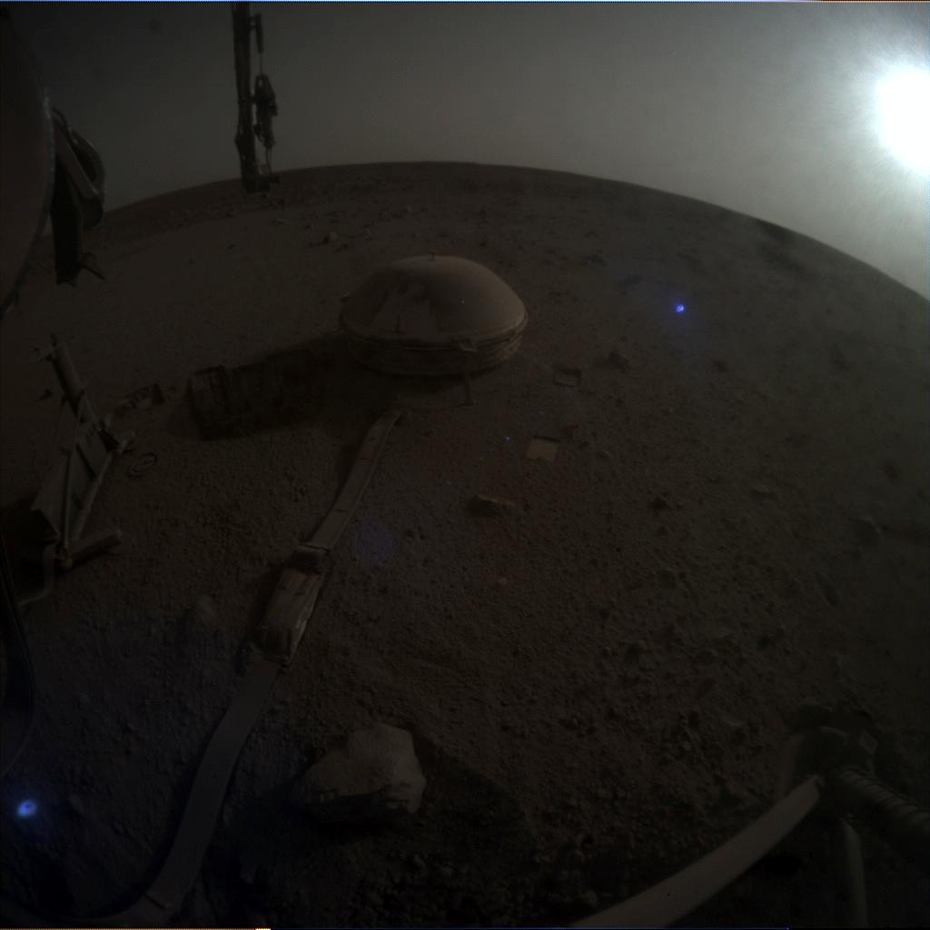 Nasa's Mars lander InSight acquired this image using its Instrument Context Camera on Sol 1296