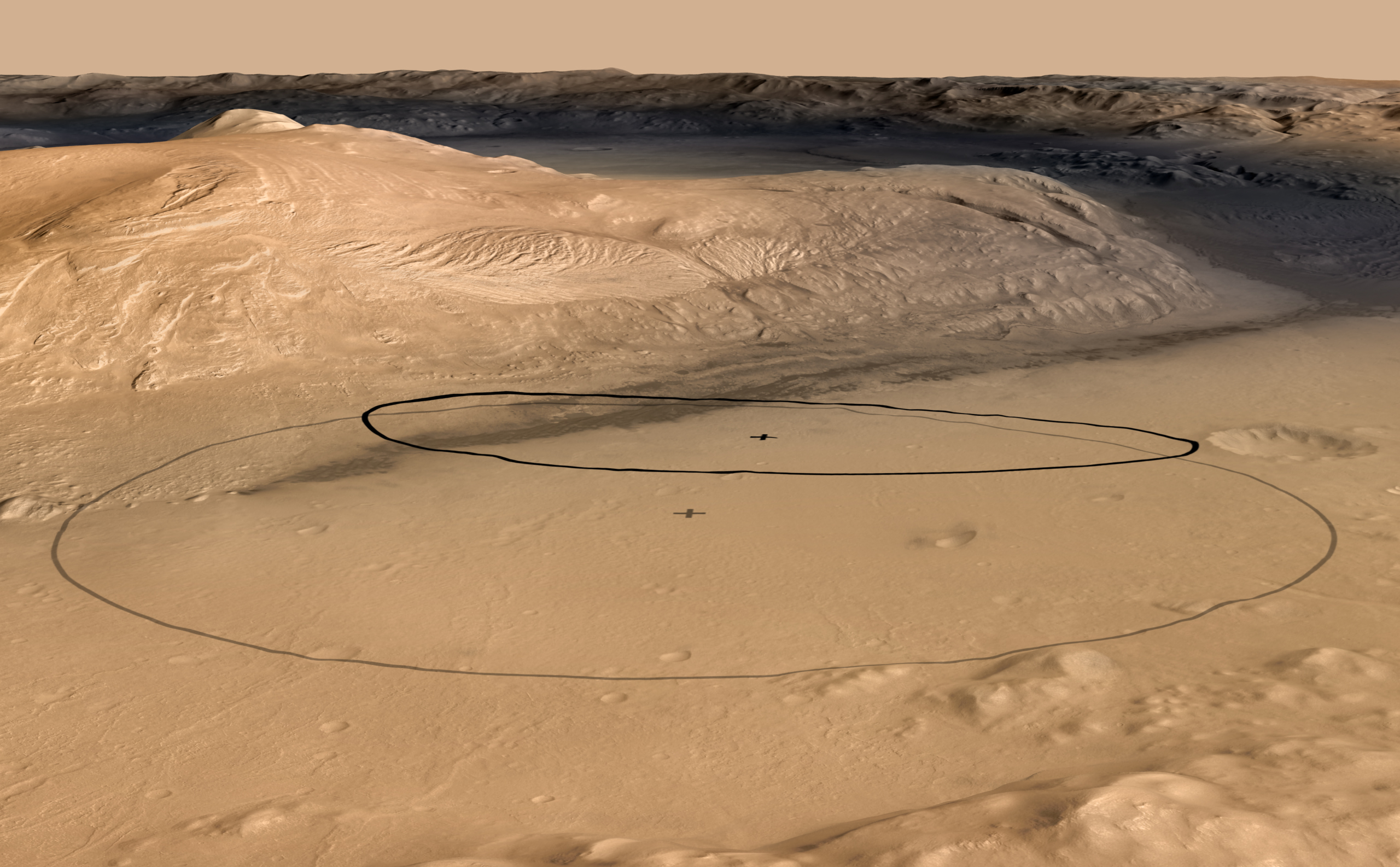 Revised Landing Target for Mars Rover Curiosity