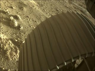 View image taken on Mars, Mars Perseverance Sol 0: Front Right Hazard Avoidance Camera (Hazcam)