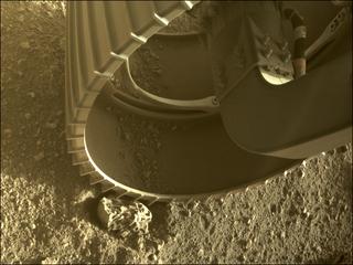 View image taken on Mars, Mars Perseverance Sol 0: Front Right Hazard Avoidance Camera (Hazcam)