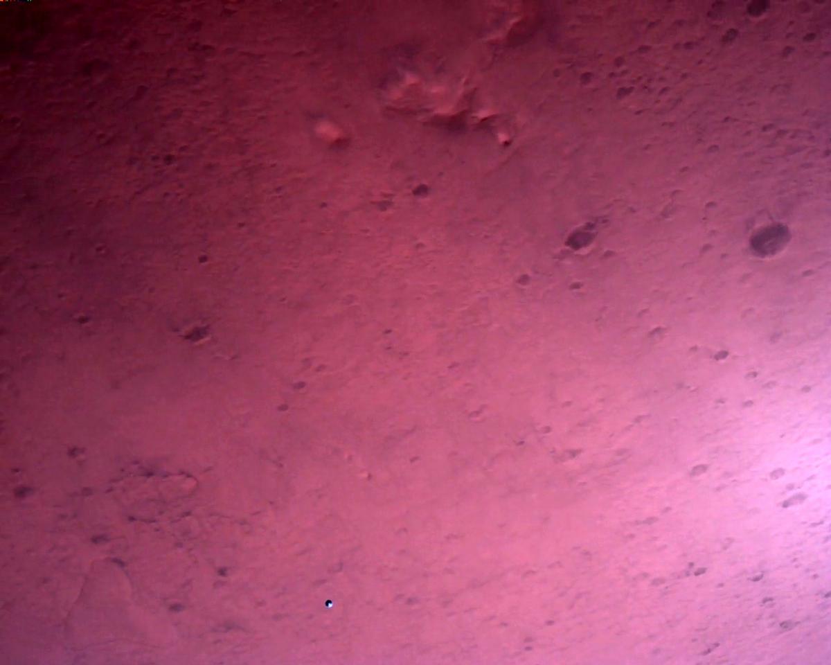 This image was taken by EDL_RDCAM onboard NASA's Mars rover Perseverance on Sol 2