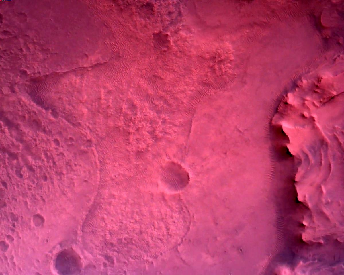 This image was taken by EDL_RDCAM onboard NASA's Mars rover Perseverance on Sol 2