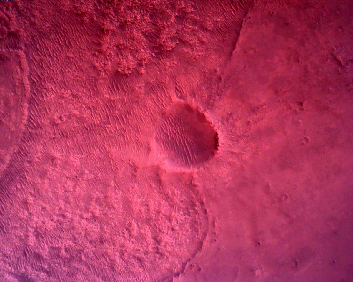 This image was taken by EDL_RDCAM onboard NASA's Mars rover Perseverance on Sol 2