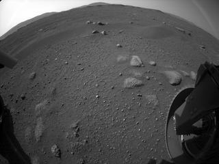View image taken on Mars, Mars Perseverance Sol 2: Rear Right Hazard Avoidance Camera (Hazcam)