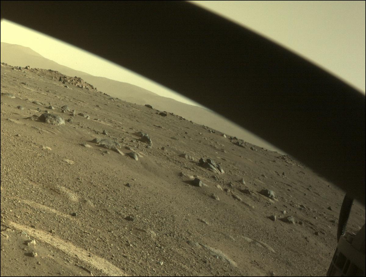 This image was taken by FRONT_HAZCAM_RIGHT_A onboard NASA's Mars rover Perseverance on Sol 9