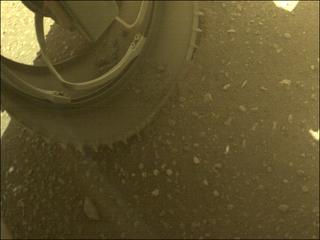 View image taken on Mars, Mars Perseverance Sol 13: Front Left Hazard Avoidance Camera (Hazcam)