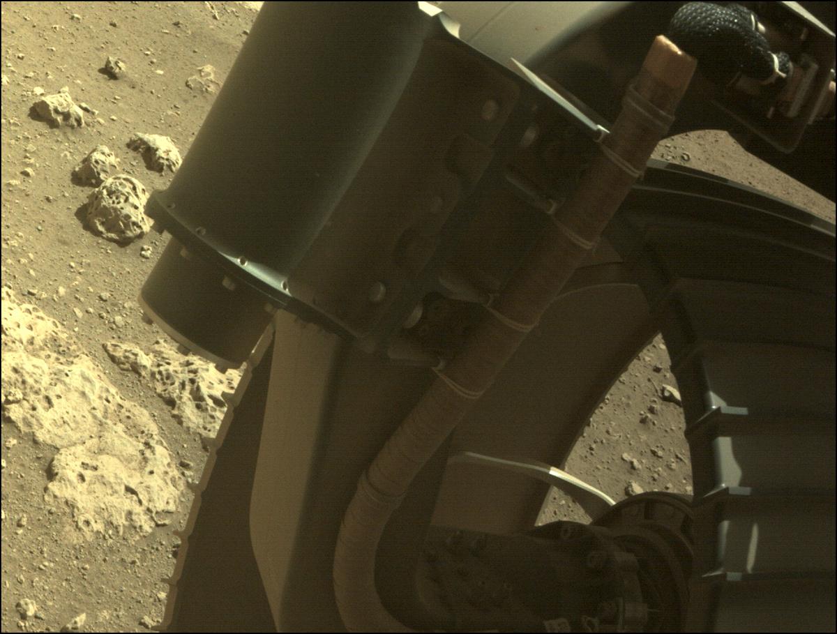 This image was taken by FRONT_HAZCAM_RIGHT_A onboard NASA's Mars rover Perseverance on Sol 13