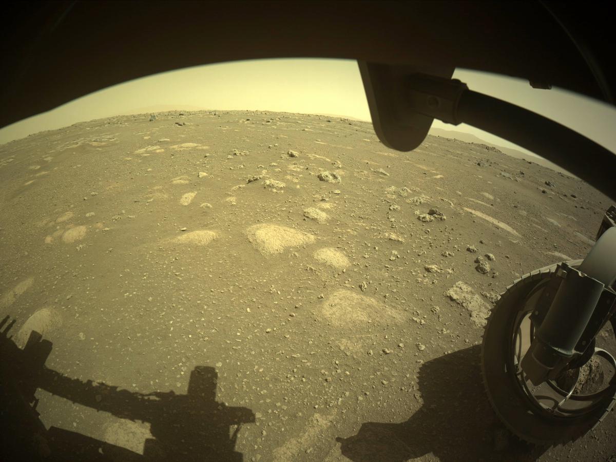 This image was taken by FRONT_HAZCAM_RIGHT_A onboard NASA's Mars rover Perseverance on Sol 13