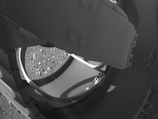 View image taken on Mars, Mars Perseverance Sol 13: Rear Left Hazard Avoidance Camera (Hazcam)