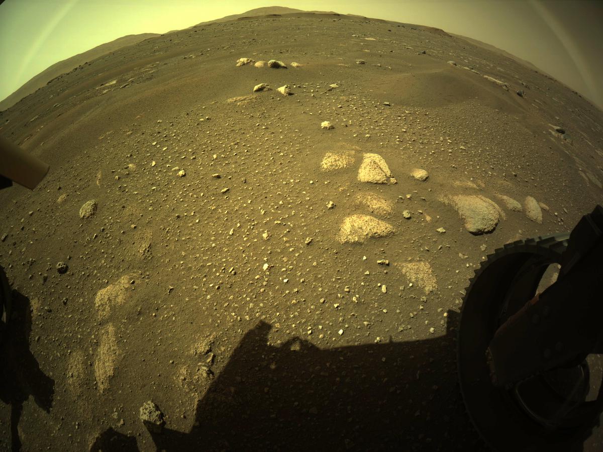 This image was taken by REAR_HAZCAM_RIGHT onboard NASA's Mars rover Perseverance on Sol 13