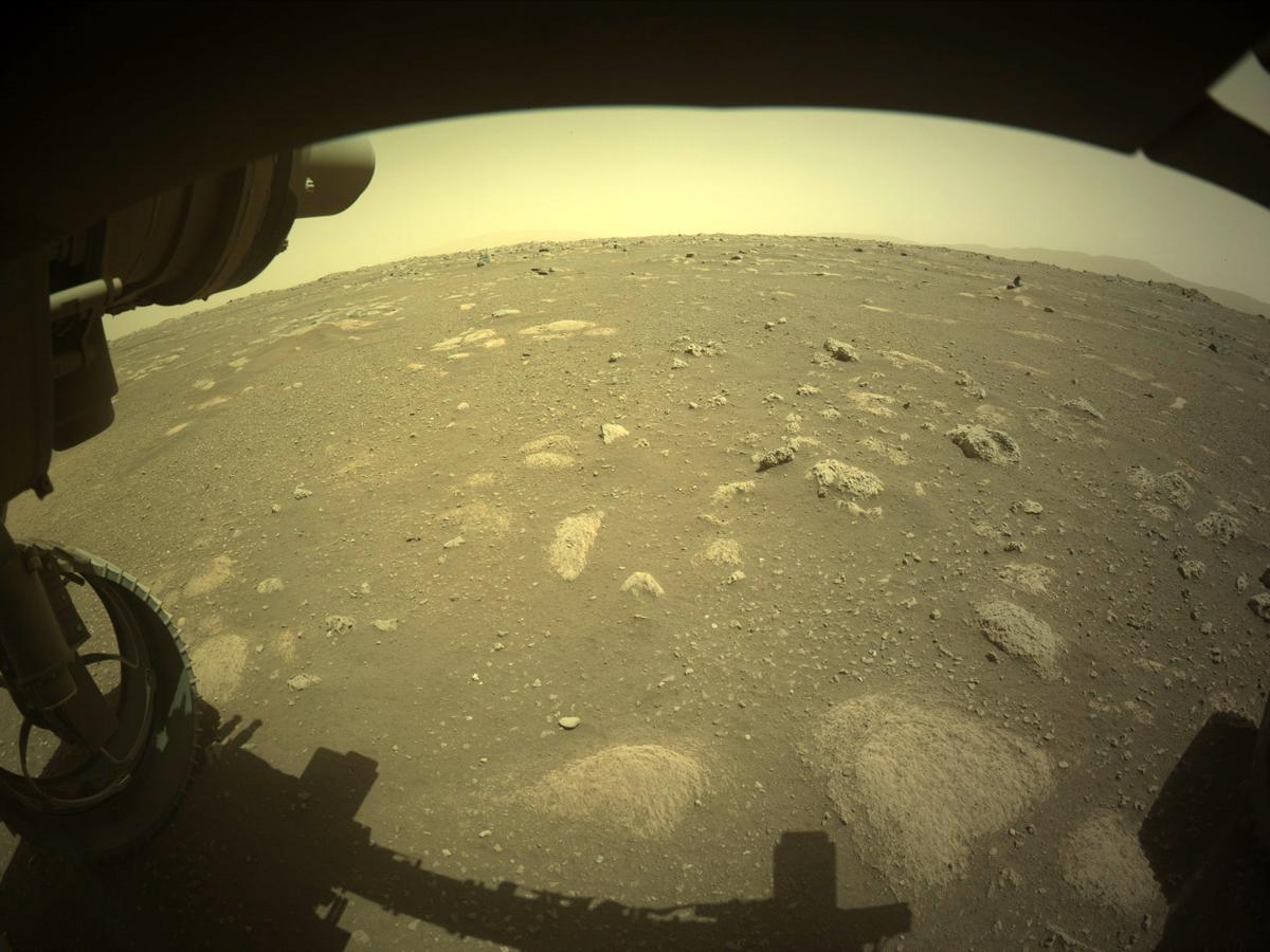 This image was taken by FRONT_HAZCAM_LEFT_A onboard NASA's Mars rover Perseverance on Sol 14