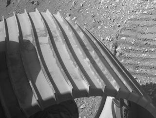 View image taken on Mars, Mars Perseverance Sol 14: Rear Left Hazard Avoidance Camera (Hazcam)