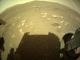 View image taken on Mars, Mars Perseverance Sol 14: Rear Right Hazard Avoidance Camera (Hazcam)
