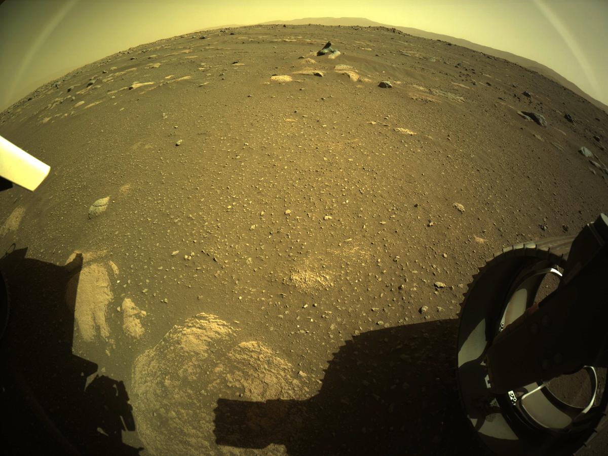 This image was taken by REAR_HAZCAM_RIGHT onboard NASA's Mars rover Perseverance on Sol 14
