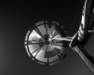View image taken on Mars, Mars Perseverance Sol 16: Parachute Up-Look Camera B